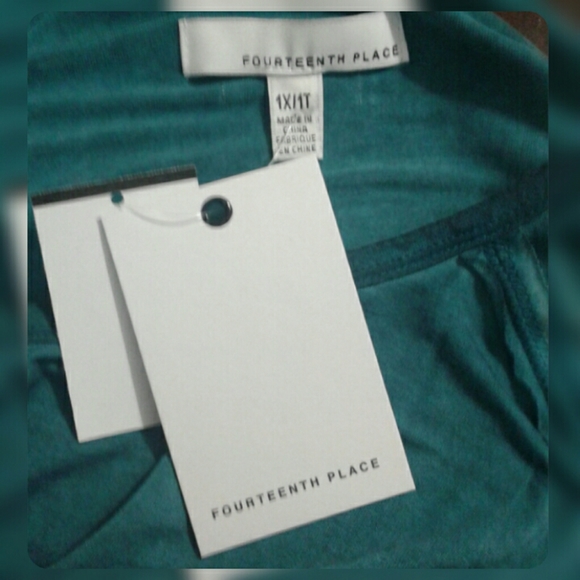 Cold Shoulder Long Sleeve Teal Top - Picture 5 of 5